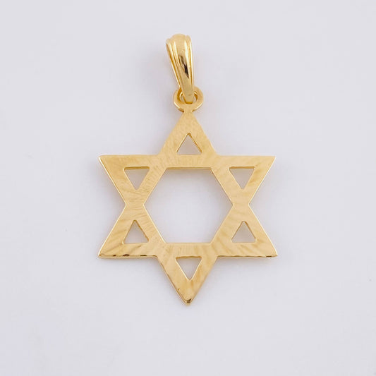 Dije Estrella de David 1.65g / 1 1/4 in Oro Amarillo 18K