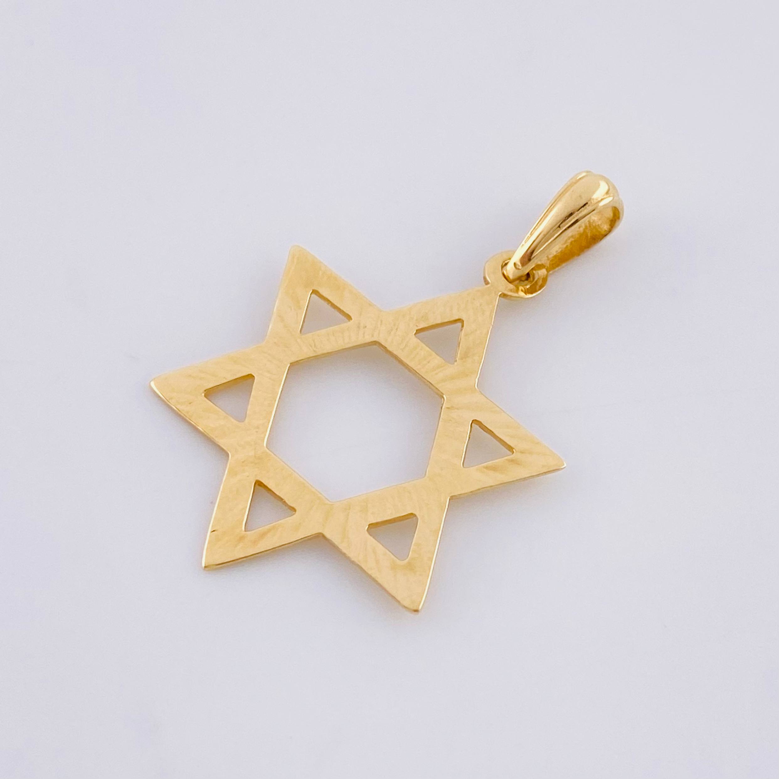 Dije Estrella de David 1.65g / 1 1/4 in Oro Amarillo 18K
