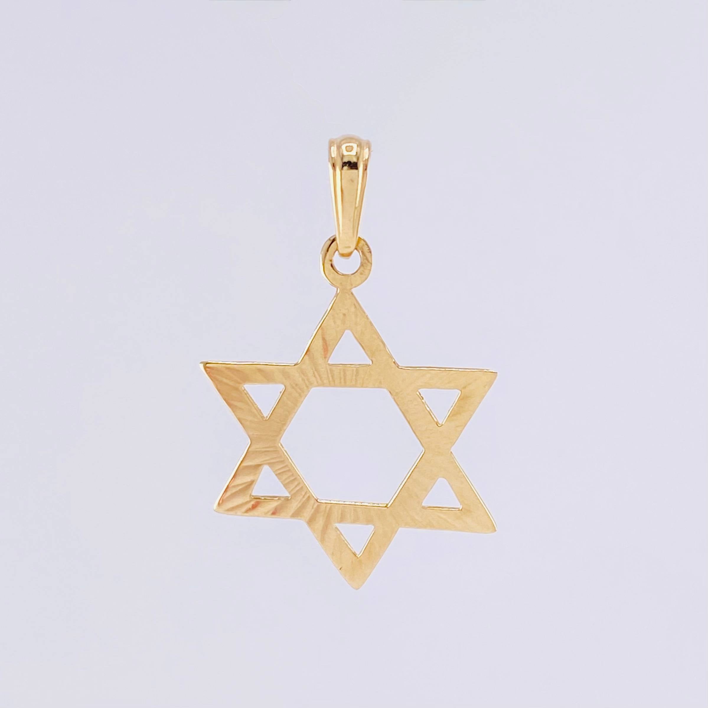 Dije Estrella de David 1.65g / 1 1/4 in Oro Amarillo 18K