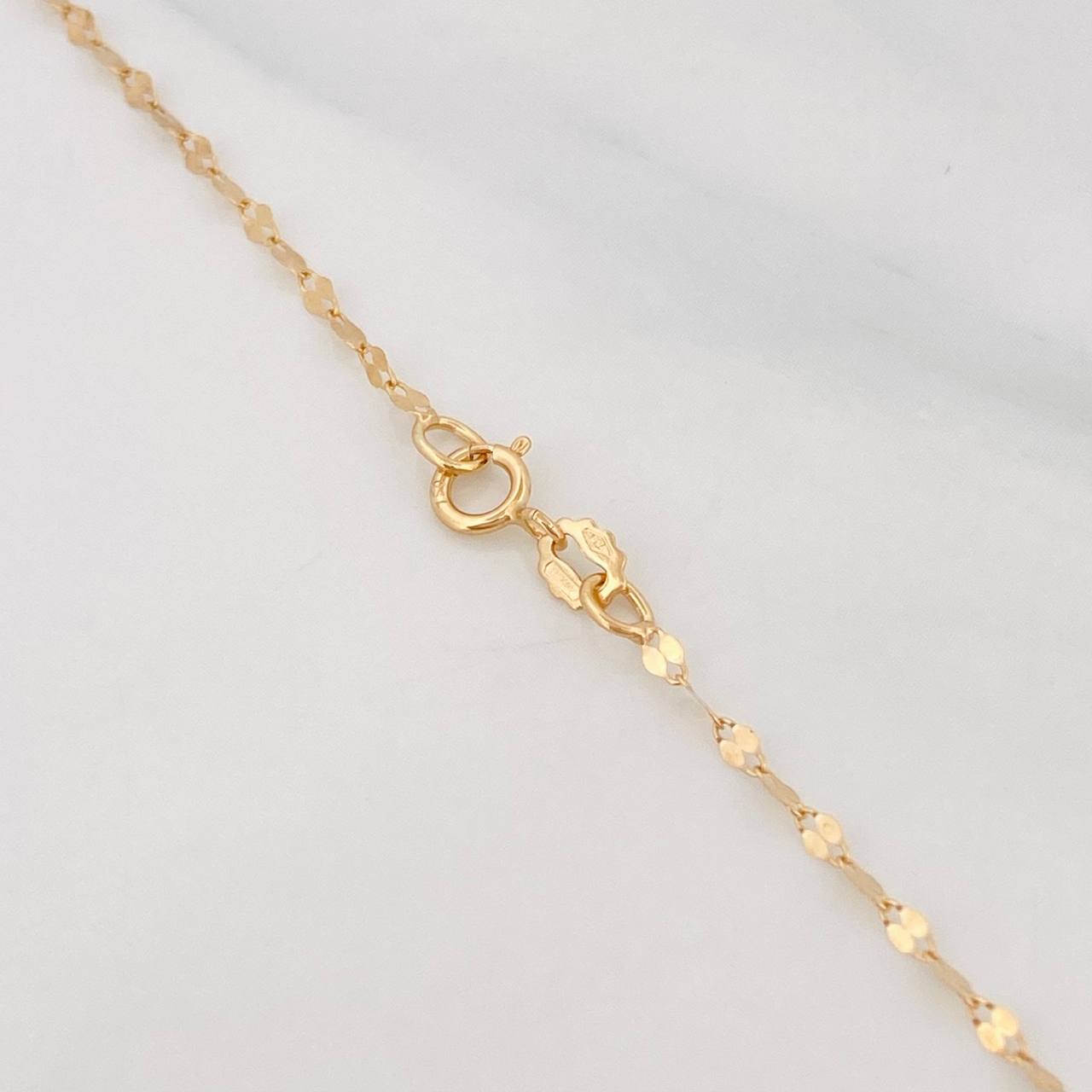 Mirror Flower Chain 0.8g / 18 in / 1.5mm Yellow Gold 18K
