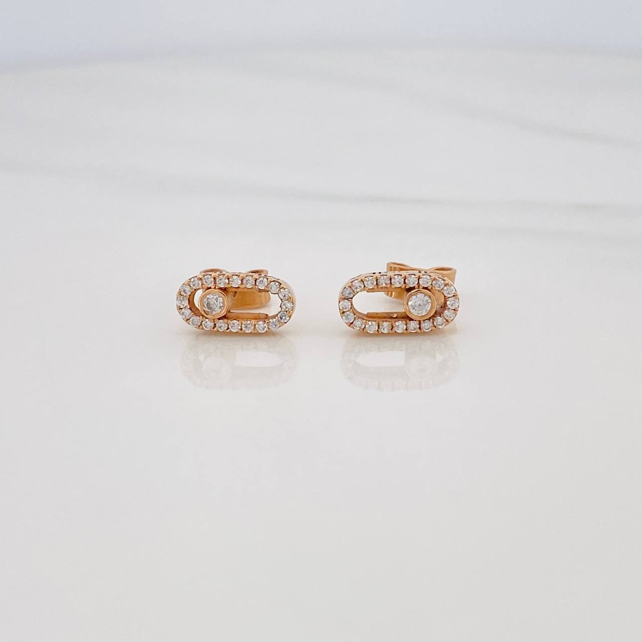Stud Earrings Msk 2.8g / in / 5.2mm 18K Rose Gold