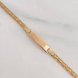 Pulso Chino Placa Rectangular 4.75g / 7 in / 1.5mm Oro Amarillo 18K