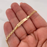 Pulso Chino Placa Rectangular 4.75g / 7 in / 1.5mm Oro Amarillo 18K