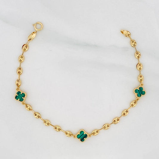 Bracelet GC Clover 3.4g / 7 1/4 in / 3.6mm Yellow Gold 18K