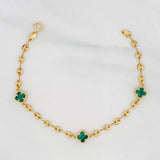 Bracelet GC Clover 3.4g / 7 1/4 in / 3.6mm Yellow Gold 18K
