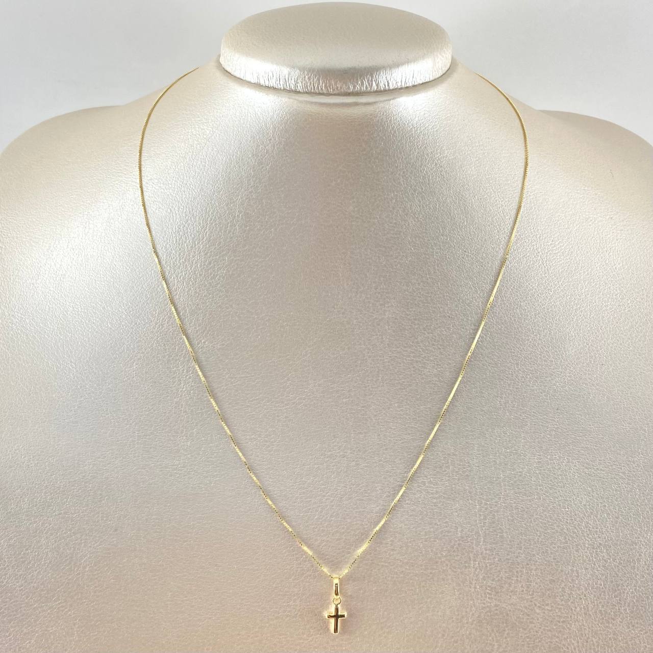 Set Venetian Chain 1gr / 17.7in / 0.6mm + Pendant Smooth Polished 0.25gr / 0.5in / 1.25gr 18K Gold (Offer) ©