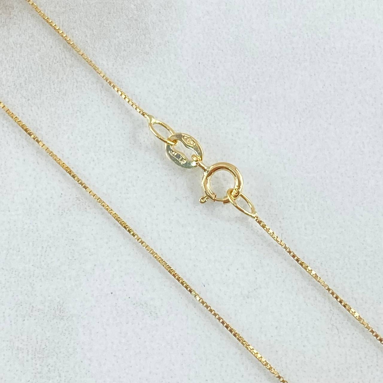 Set Venetian Chain 0.95gr / 17.7in / 0.6mm + Pendant Heart 0.3gr / 1.1cm (0.4in) / Bordered 1.25gr 18K Gold (Offer)