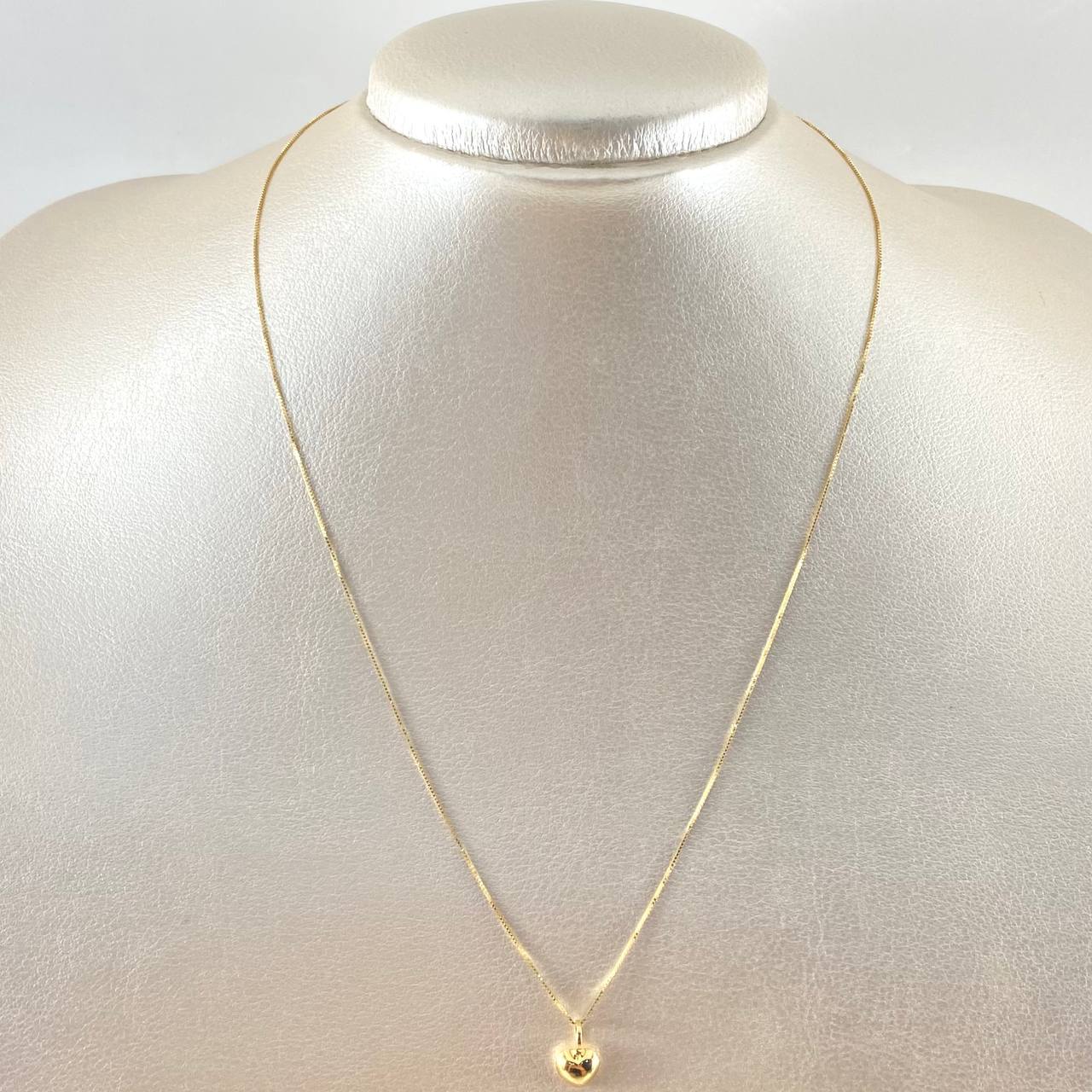 Set Venetian Chain 1gr / 17.7in / 0.6mm + Pendant Pierced Heart 0.3gr / 0.4in / 1.3gr 18K Gold (Offer) ©
