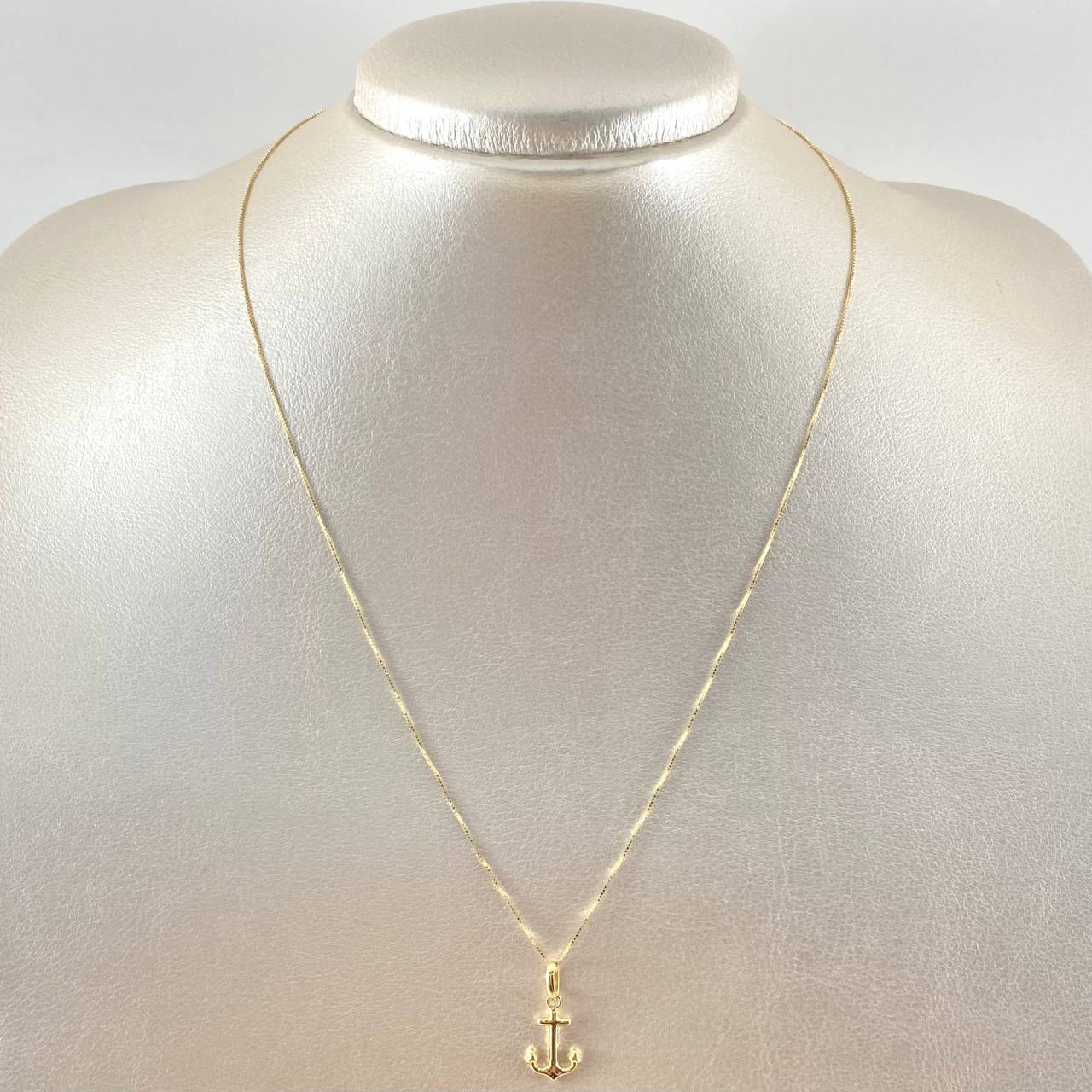 Set Venetian Chain 1gr / 17.7in / 0.6mm + Pendant Anchor 0.45gr / 0.7in / 1.45gr 18K Gold (Offer) ©