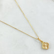 Set Venetian Chain 1gr / 17.7in / 0.6mm + Pendant Flower Clover 0.5gr / 1.4cm (0.6in) / Diamond Cut 1.5gr 18K Gold (Offer)