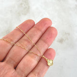 Set Venetian Chain 1gr / 17.7in / 0.6mm + Pendant Flower Clover 0.5gr / 1.4cm (0.6in) / Diamond Cut 1.5gr 18K Gold (Offer)