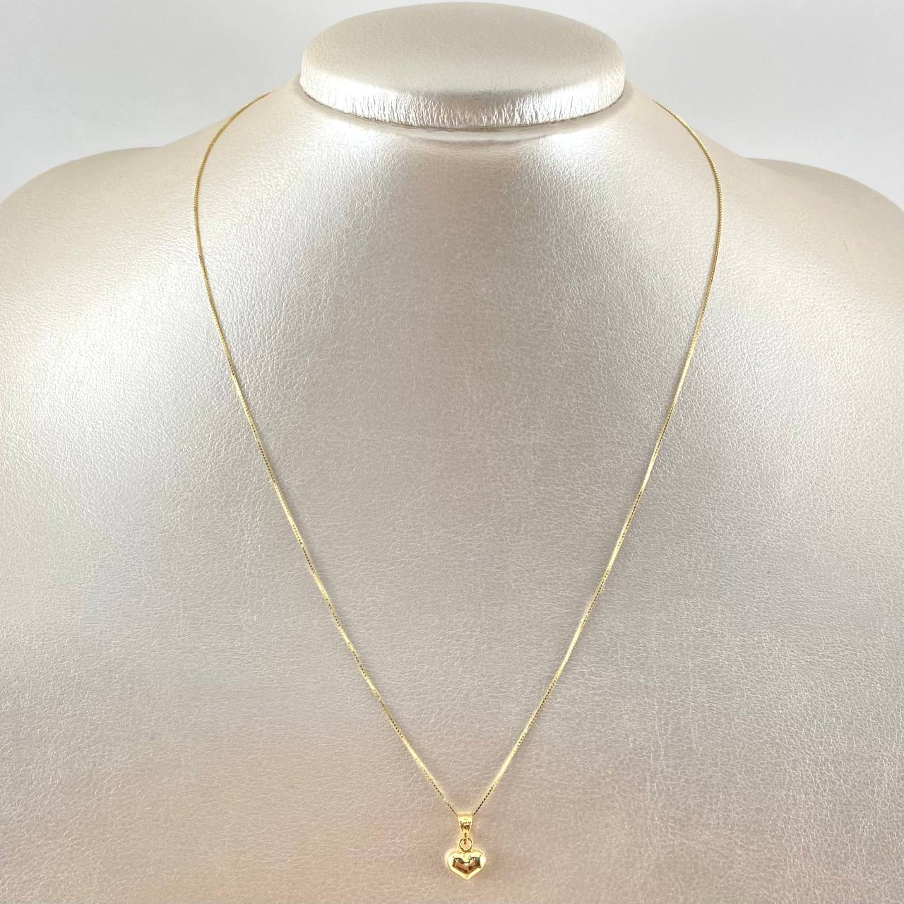 Set Cadena Veneciana 0.95gr / 45cm / 0.6mm + Dije Corazón 0.3gr / 1.1cm / Bordeado 1.25gr Oro Amarillo 18K (Oferta) ©
