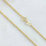 Set Cadena Lazo 1gr / 50cm / 1.2mm + Dije Virgen Guadalupe 0.35gr / 1.5cm / 1.35gr Oro 18K (Oferta) *