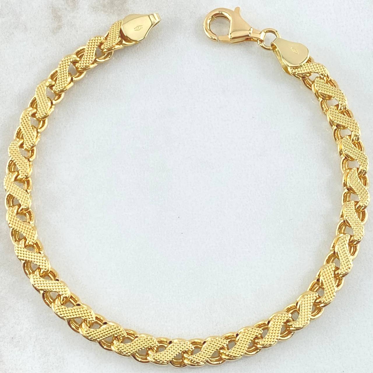 Classic Link Bracelet Double 10.6gr / 20cm / 18K Yellow Gold +3
