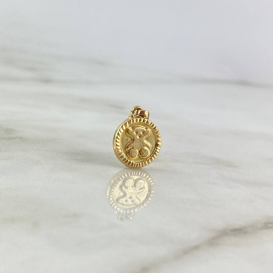 Pendant Circular Bear 0.9gr / 2cm / Yellow Gold ©