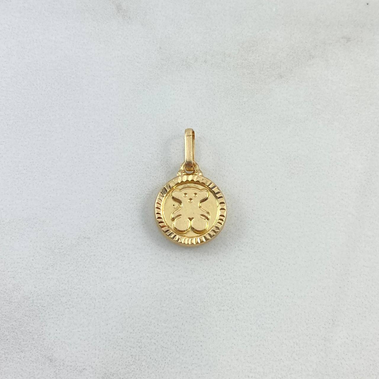 Pendant Circular Bear 0.9gr / 2cm / Yellow Gold ©