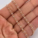 Cadena Morse 10.85gr / 23 3/4 in / 2.93mm Dos Oros Blanco Rosa +3 18K %