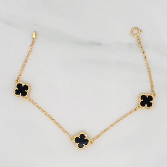 Classic Link Bracelet Clover 4.4g / 7 1/4 in / 1.6mm Yellow Gold 18K
