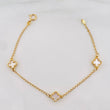Pulso Espiga Trebol 3g / 7 in / 1.45mm Oro Amarillo 18K