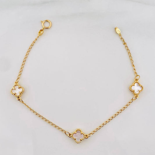 Bracelet Wheat Clover 3g / 7 in / 1.45mm Yellow Gold 18K