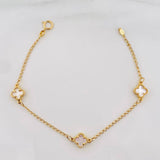 Pulso Espiga Trebol 3g / 7 in / 1.45mm Oro Amarillo 18K