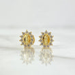 Stud Earrings Virgen Milagrosa Silhouette 0.95gr / 8mm White Zircons 18K Yellow Gold ©
