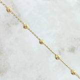 Bracelet Miraculous Virgin Denarius Cross Polished 3.15gr / 19cm / 4mm Beads Diamond Cut 18K Yellow Gold