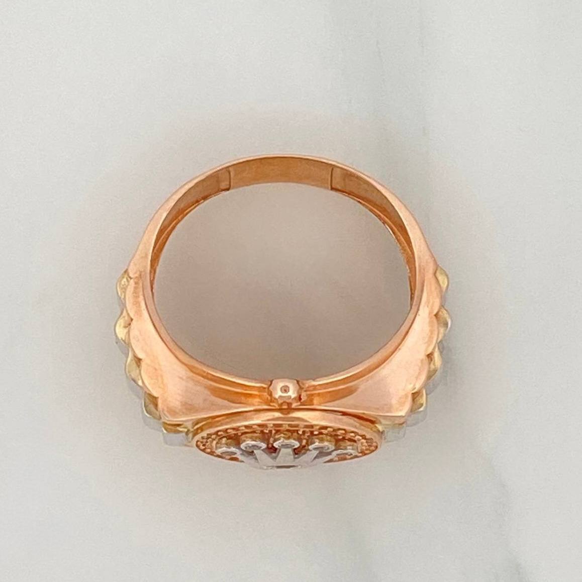 Anillo Correa Corona 7.3 g / T9 1/4 Dos Oros Blanco Rosa 18K