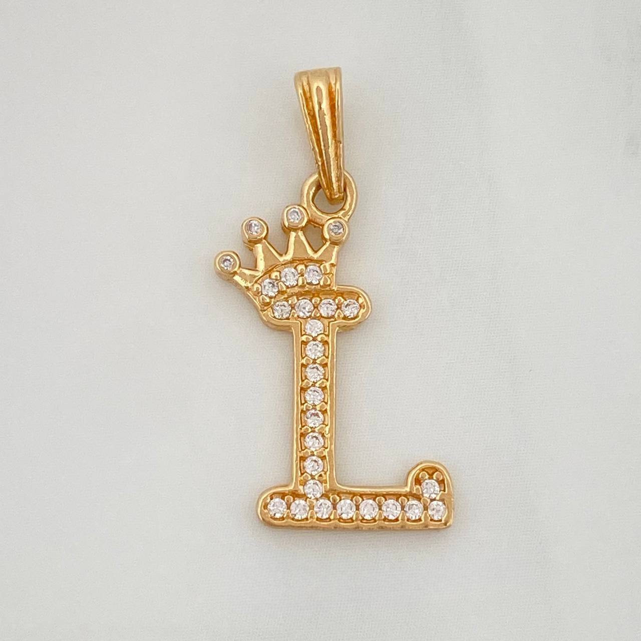 Dije Corona Letra L 1.2 g / 1 in Oro Amarillo 18K