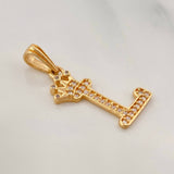 Dije Corona Letra L 1.2 g / 1 in Oro Amarillo 18K