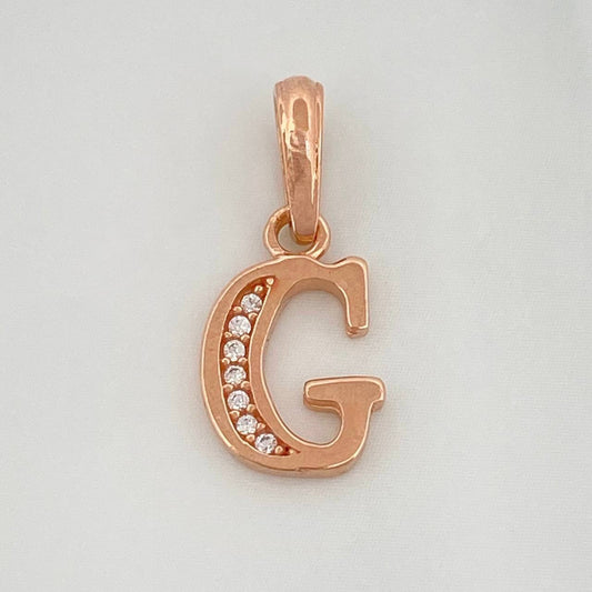 Dije Letra G 0.95 g / 3/4 in Oro Rosa 18K