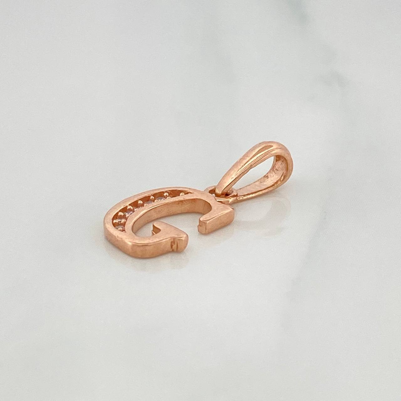 Dije Letra G 0.95 g / 3/4 in Oro Rosa 18K
