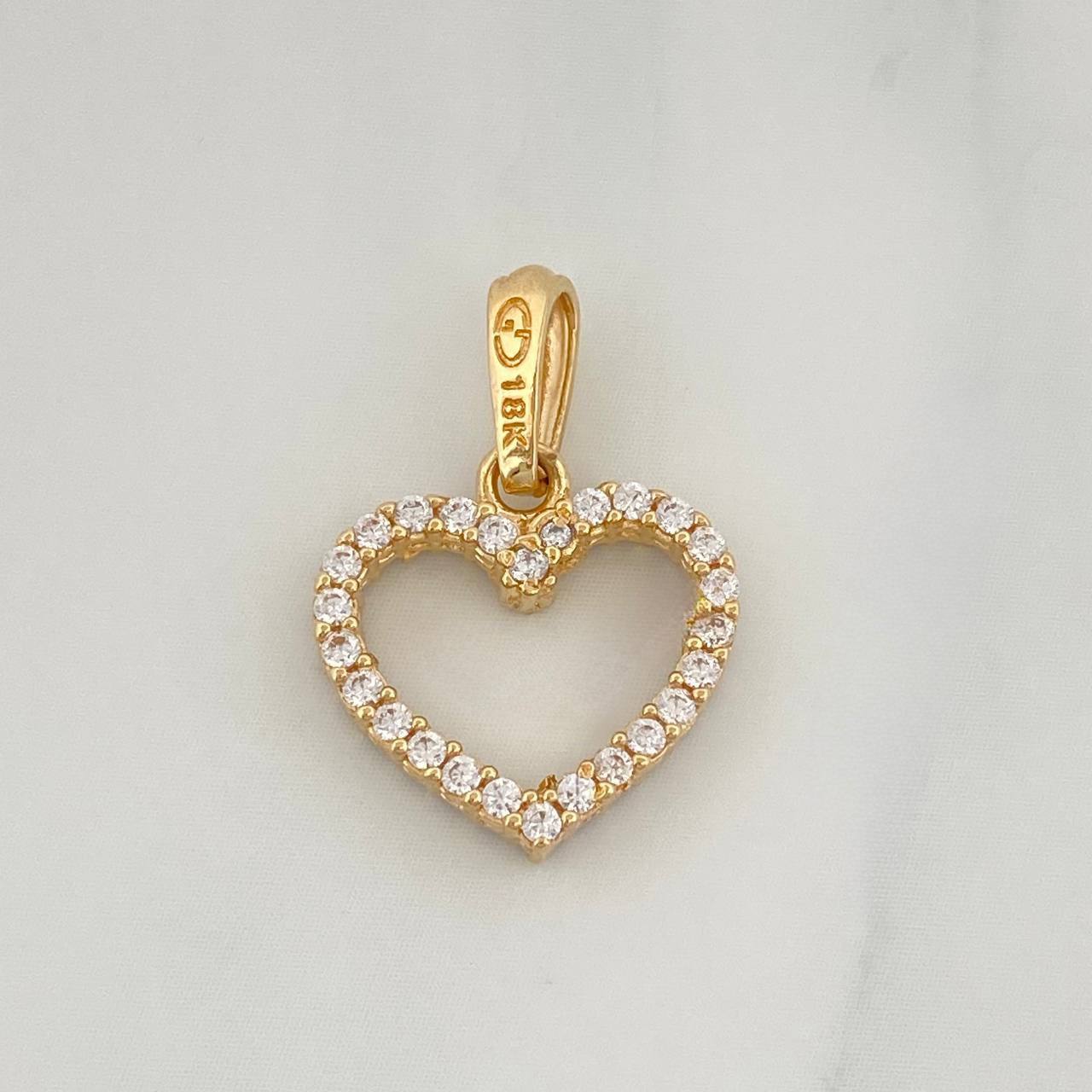 Dije Corazón Silueta Doble Faz 1.5 g / 3/4 in Oro Amarillo 18K