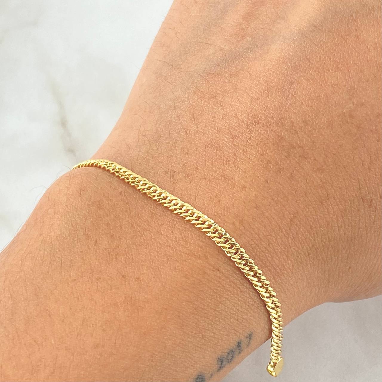 Cuban Links Bracelet Reticulated 1.8gr / 7.5in / 18K Gold +3