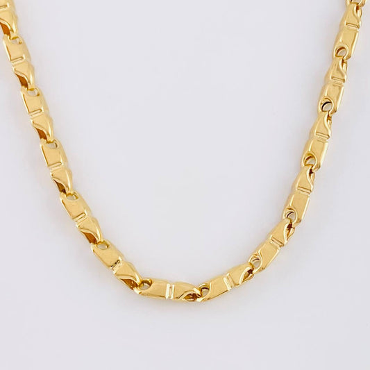 Cadena Rustica Texturizada 15.4g / 28 in / 4.4mm Oro Amarillo 18K