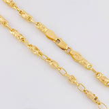 Cadena Rustica Barril Diamantado 16.15g / 26 in / 3.2mm Oro Amarillo 18K