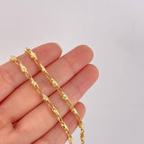 Cadena Rustica Barril Diamantado 16.15g / 26 in / 3.2mm Oro Amarillo 18K