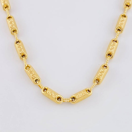 Cadena Rustica Tribal 15.15g / 28 in / 3.8mm Oro Amarillo 18K
