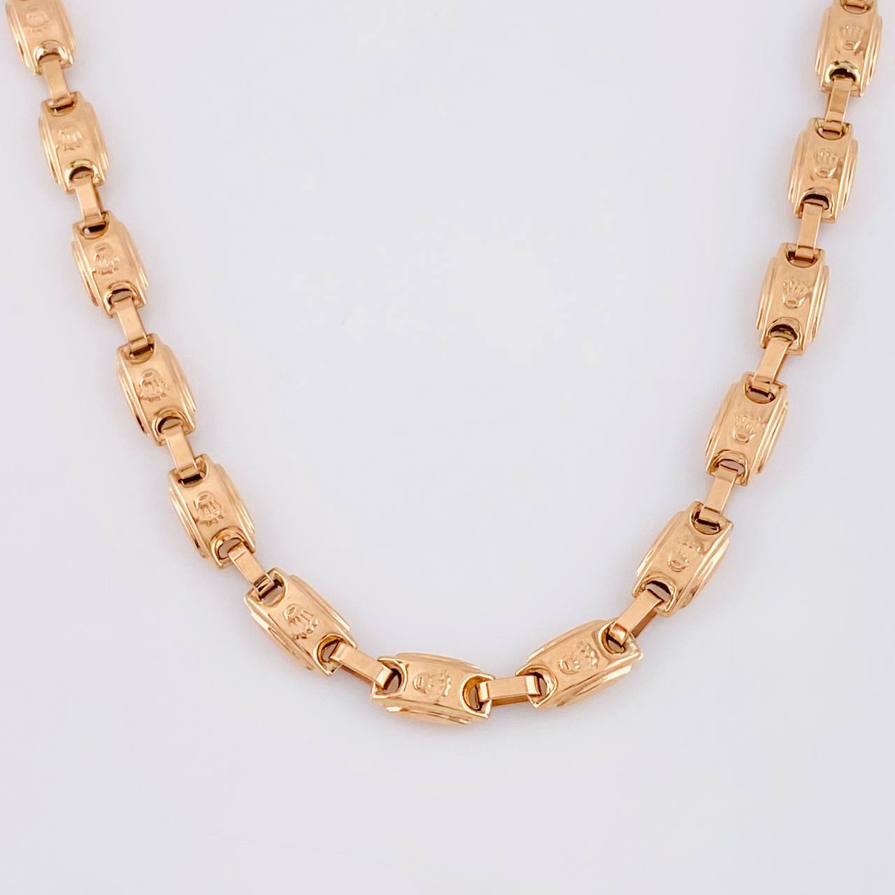 Cadena Rustica Corona 14.55g / 26 in / 5mm Oro Rosa 18K