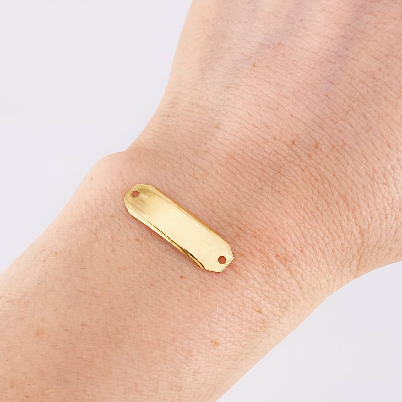 Herraje Placa Octagonal 0.6g / 1 in Oro Amarillo 18K