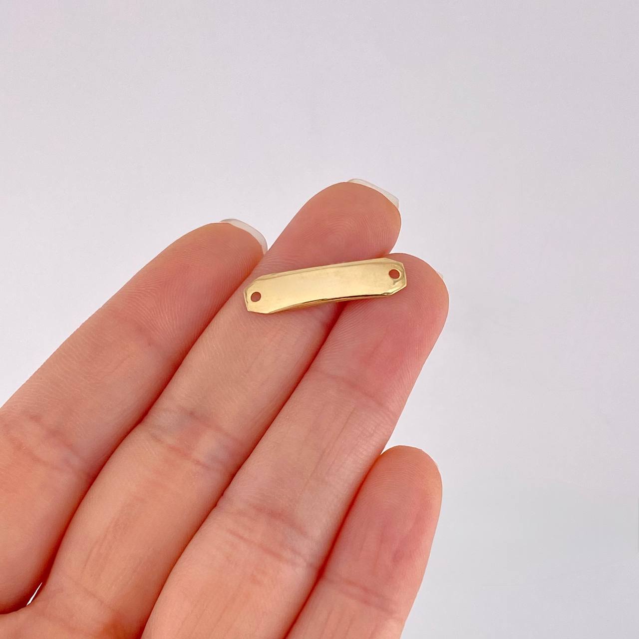 Herraje Placa Octagonal 0.5g / 1 in Oro Amarillo 18K