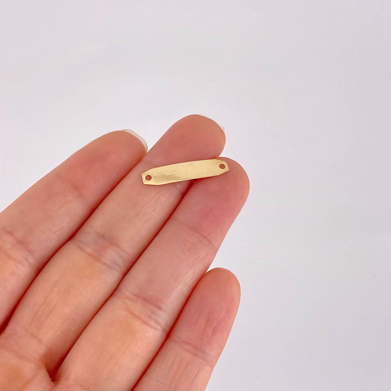 Herraje Placa Octagonal 0.35g / 3/4 in Oro Amarillo 18K