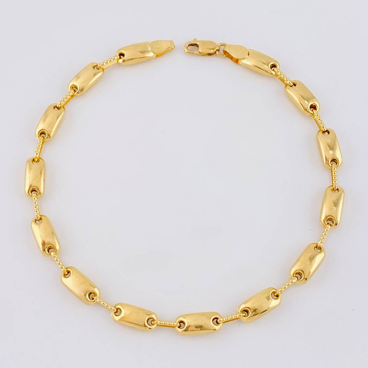 Pulso Rustico Liso 5.1g / 8 in / 4.5mm Oro Amarillo 18K