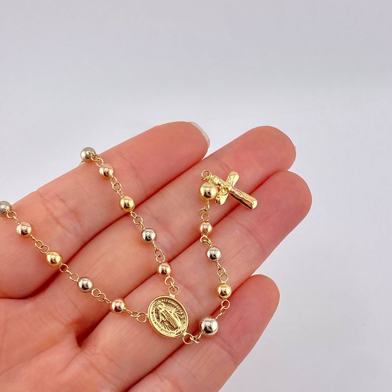 Rosario Virgen Milagrosa 8.55g / 22 in / 4mm Tres Oros 18K