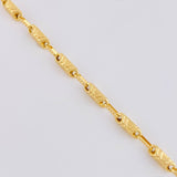 Pulso Rustico Líneas Paralelas 4.65g / 8 1/2 in / 3.7mm Oro Amarillo 18K