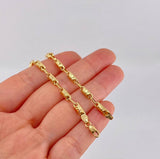 Pulso Rustico Líneas Paralelas 4.65g / 8 1/2 in / 3.7mm Oro Amarillo 18K