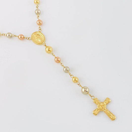 Rosary Miraculous Virgin 12.05g / 24 in / 5mm Three Golds 18K