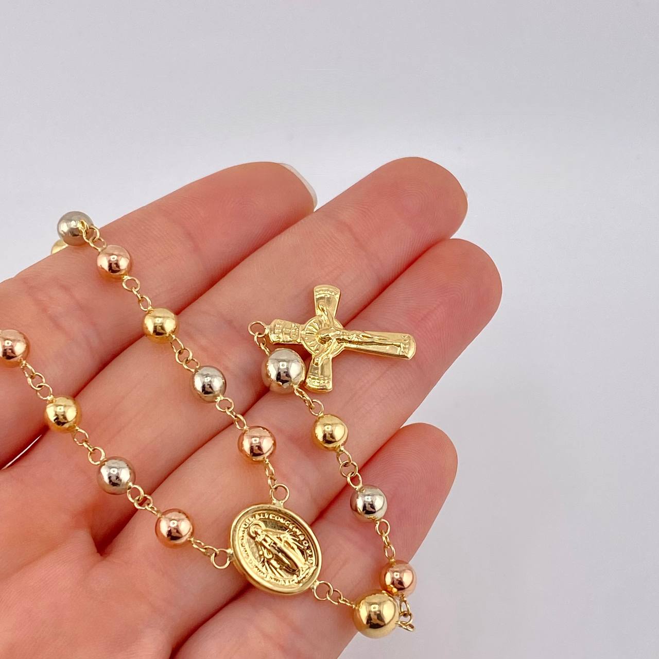 Rosario Virgen Milagrosa 12.05g / 24 in / 5mm Tres Oros 18K