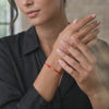 Red Beads Bracelet 3mm 3 Pcs Polished 18K Yellow Gold (A.C)