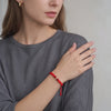 Red Woven Bracelet 4Mm 1 Pc Yellow Gold 18K